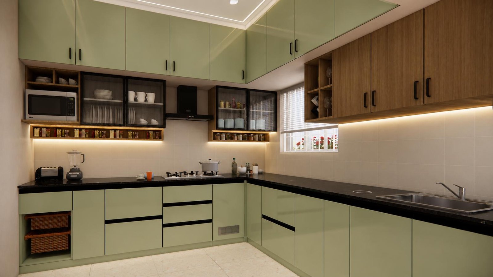 Natural Interior modular kitchen render